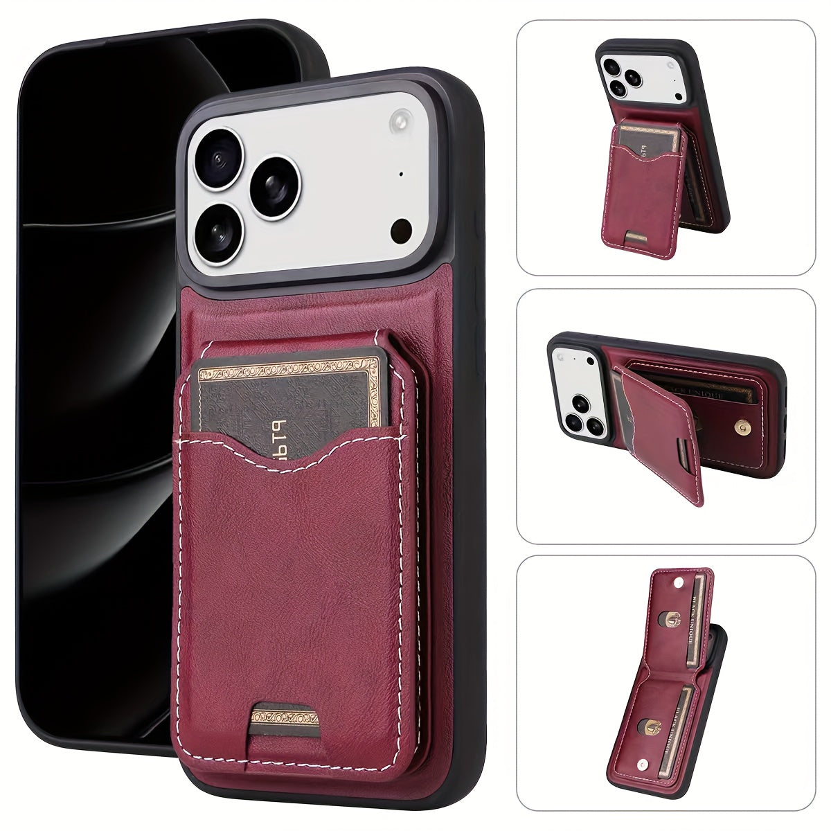 Slim TPU Case with Kickstand & Card Slot – iPhone