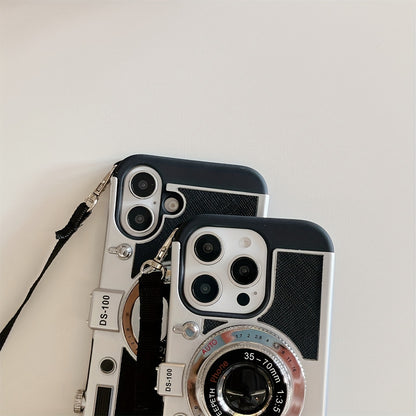 Crossbody Strap Case – 3D Camera Design, Soft TPU for iPhone