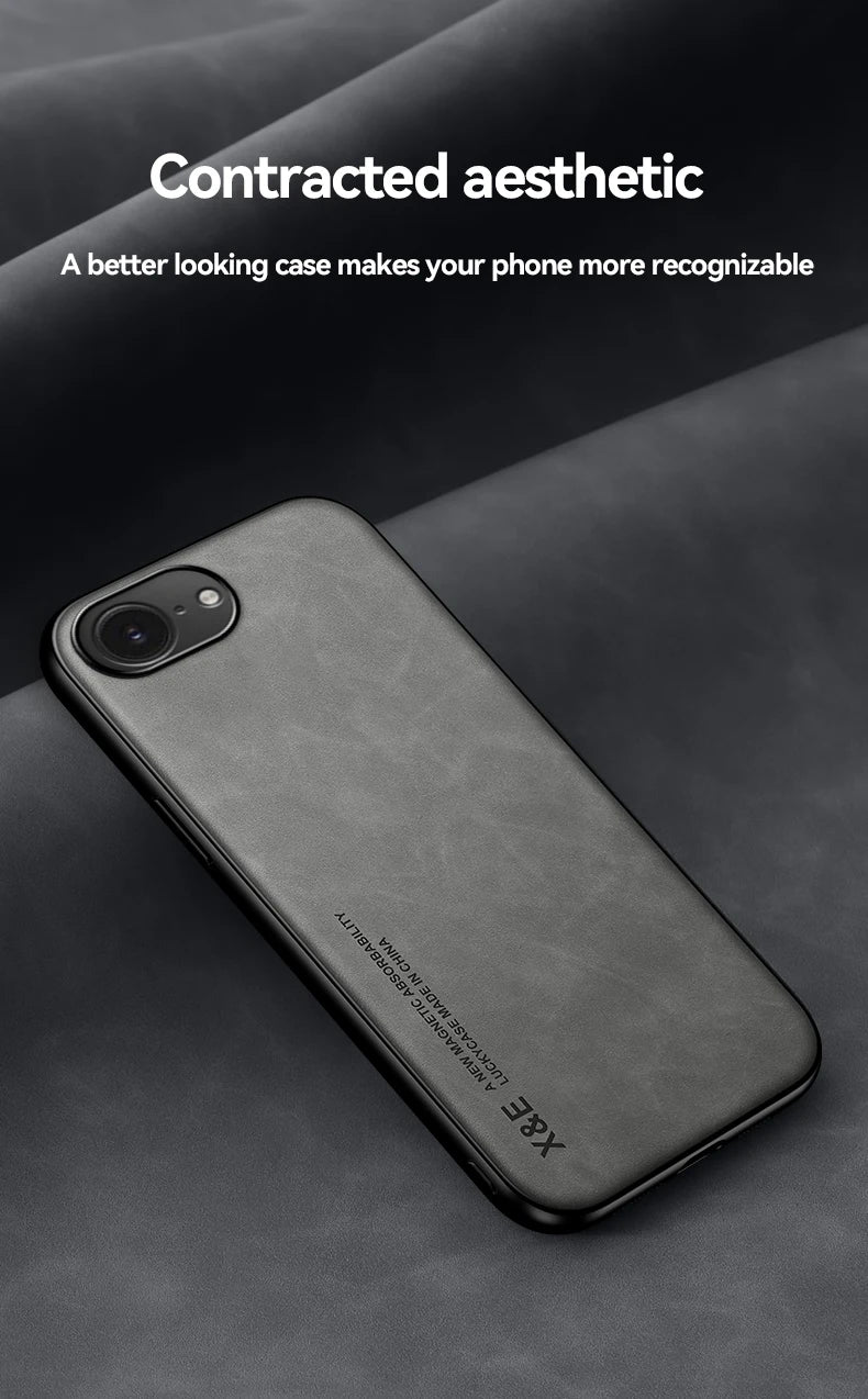 Magnetic Leather Case for iPhone 16e