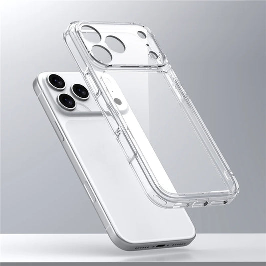 Transparent Hybrid Case – PC + TPU Shockproof for iPhone 17 Series