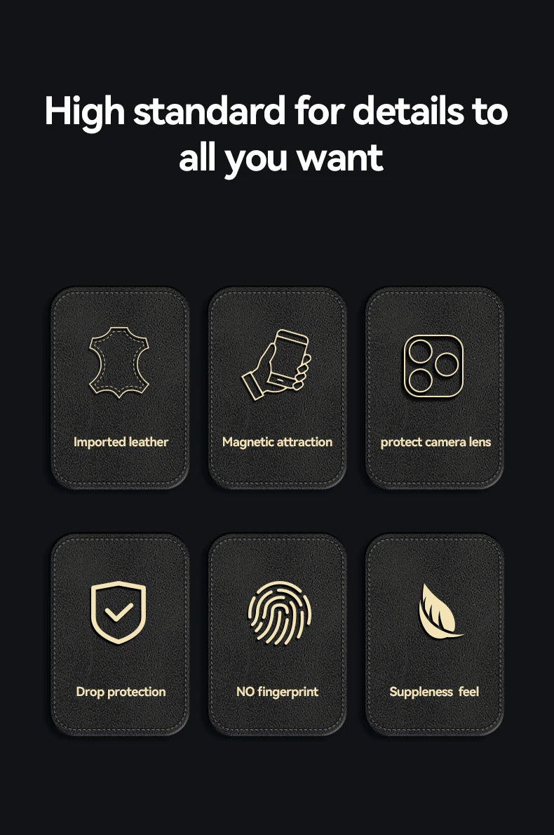 Magnetic Leather Case for iPhone 16e