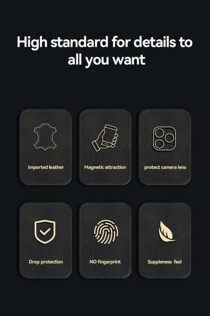 Magnetic Leather Case for iPhone 16e