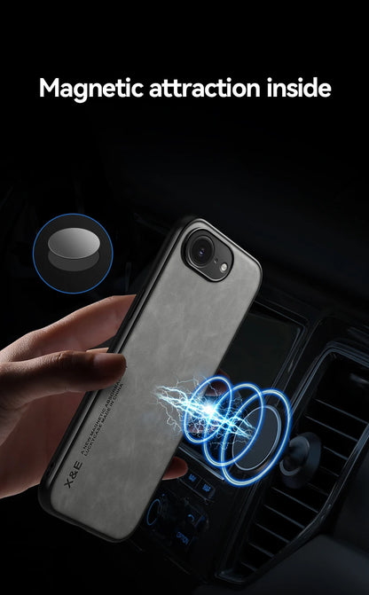 Magnetic Leather Case for iPhone 16e
